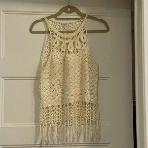White Crochet Tank Top